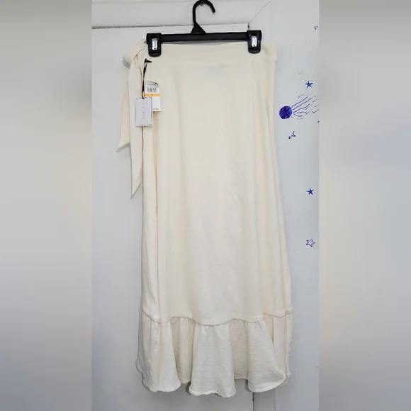 NWT 1.State Wrap Elegant Cream Ruffle Skirt Size Small - Picture 4 of 6